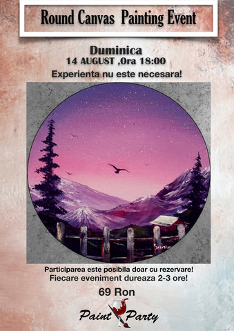 Round Canvas PAINTING EVENT DUMINICA 14 AUGUST 18:00